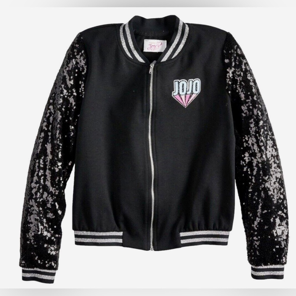JoJo Siwa Rainbows Cupcakes Glitter Sequin Bomber Jacket Size Medium - Picture 6 of 8